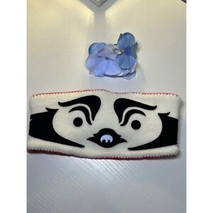 ZooZatz Wisconsin Badgers Bucky Badger Knit Button Headband Cream Red NCAA